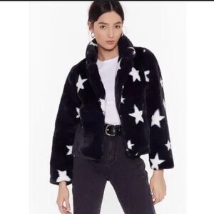 Nasty Gal Midnight Star Teddy Jacket